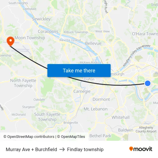 Murray Ave + Burchfield to Findlay township map
