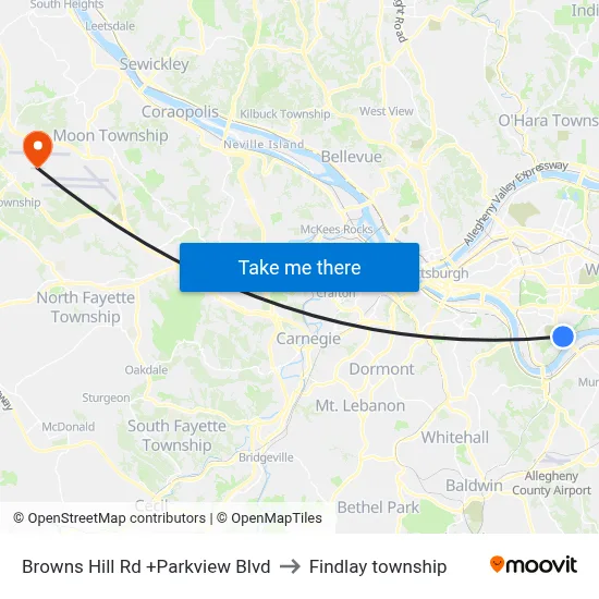 Browns Hill Rd +Parkview Blvd to Findlay township map
