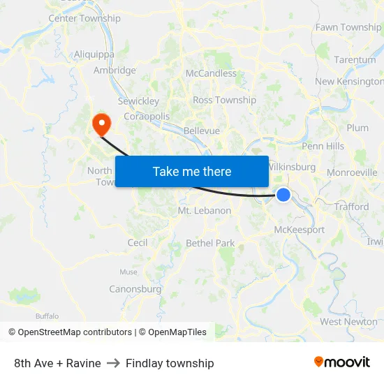 8th Ave + Ravine to Findlay township map