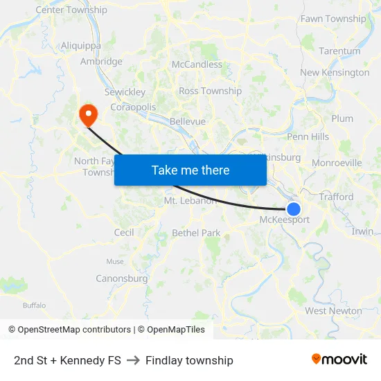 2nd St + Kennedy FS to Findlay township map