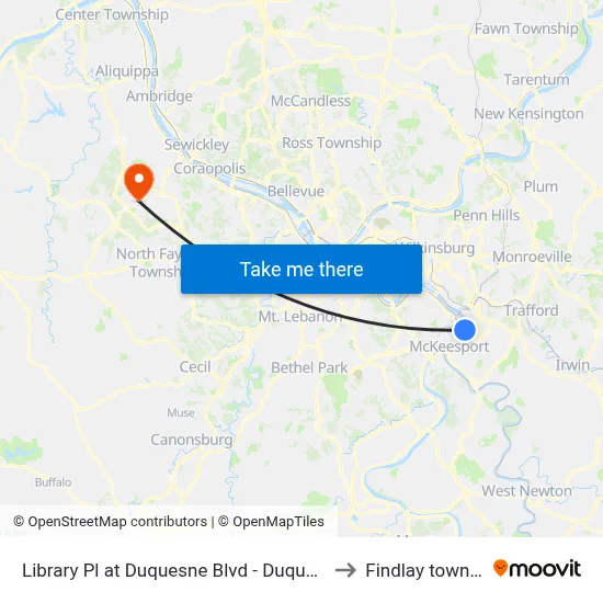 Library Pl at Duquesne Blvd - Duquesne Pnr to Findlay township map