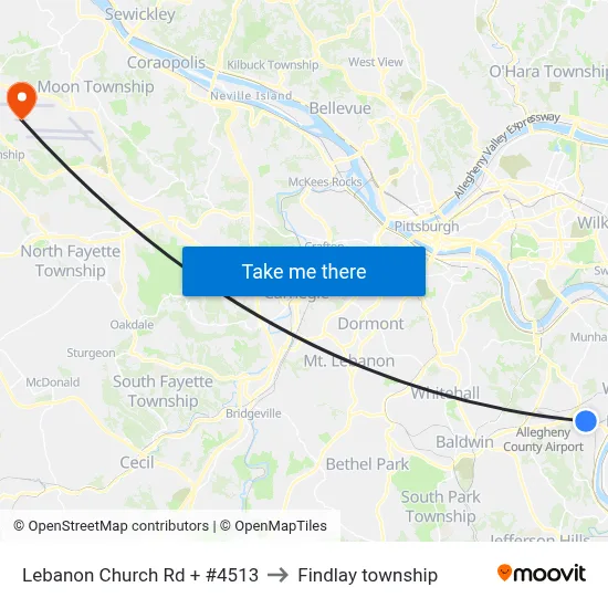 Lebanon Church Rd + #4513 to Findlay township map