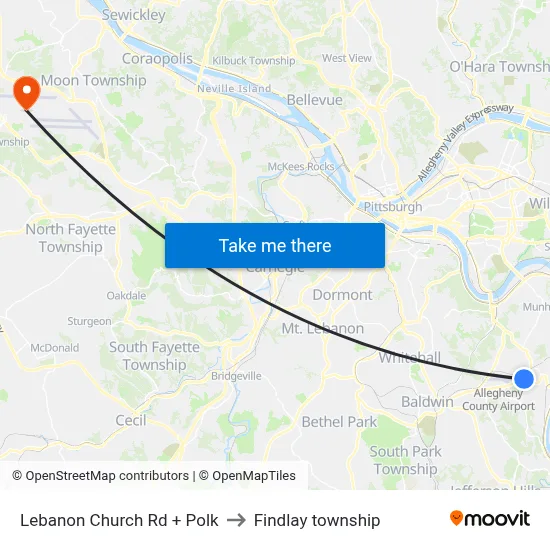 Lebanon Church Rd + Polk to Findlay township map