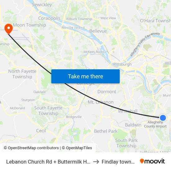 Lebanon Church Rd + Buttermilk Hollow to Findlay township map