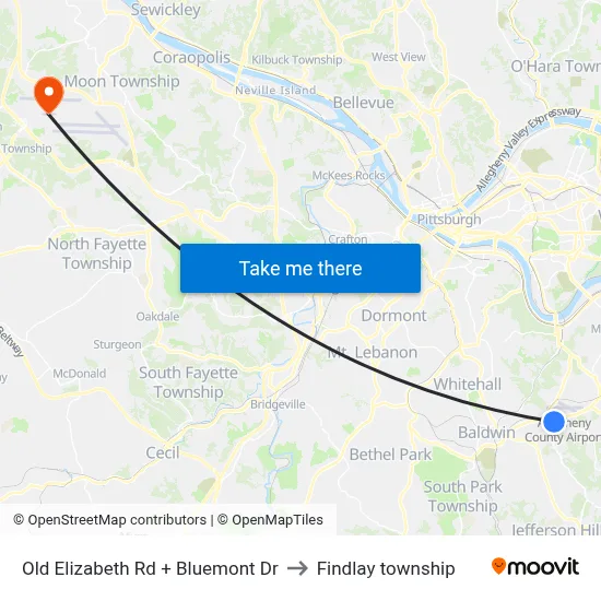 Old Elizabeth Rd + Bluemont Dr to Findlay township map