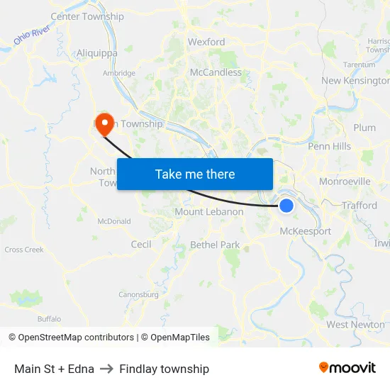 Main St + Edna to Findlay township map
