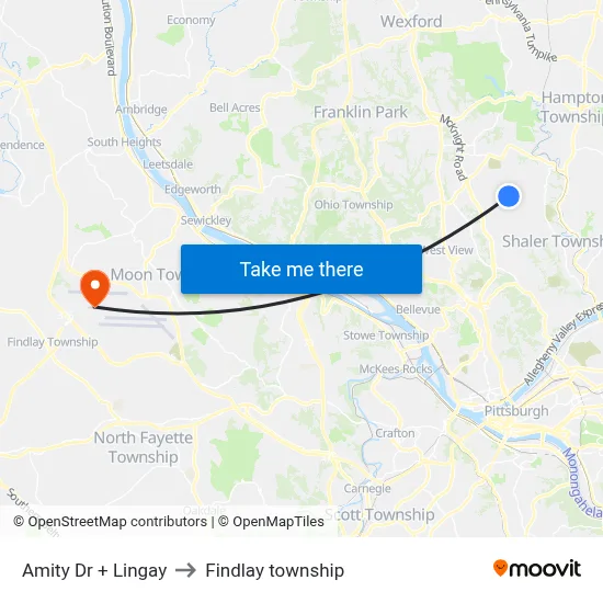 Amity Dr + Lingay to Findlay township map