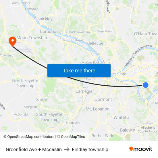 Greenfield Ave + Mccaslin to Findlay township map
