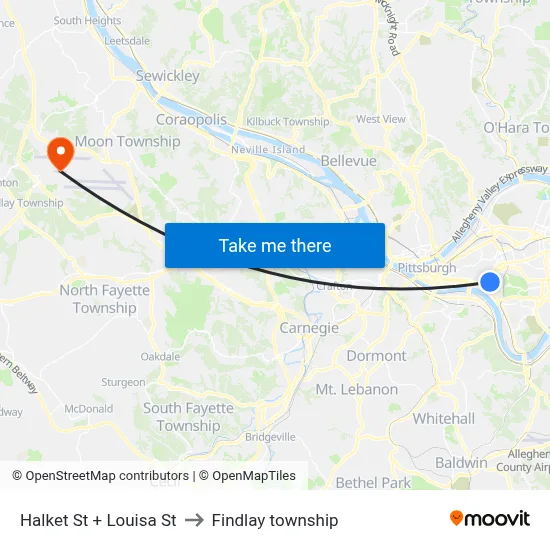 Halket St + Louisa St to Findlay township map