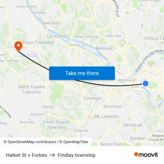 Halket St + Forbes to Findlay township map