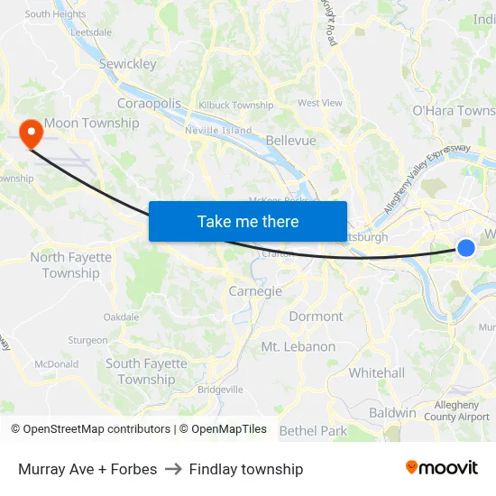 Murray Ave + Forbes to Findlay township map