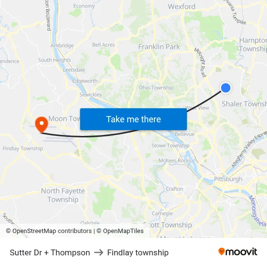 Sutter Dr + Thompson to Findlay township map