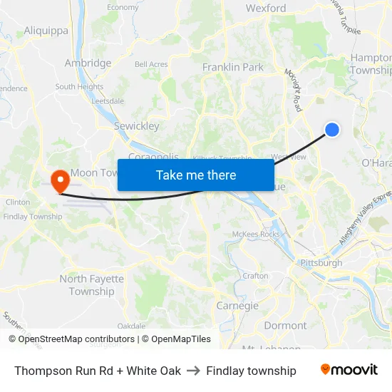 Thompson Run Rd + White Oak to Findlay township map
