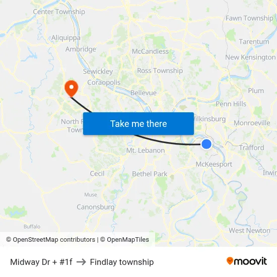 Midway Dr + #1f to Findlay township map