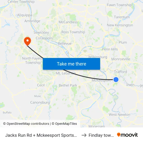 Jacks Run Rd + Mckeesport Sportsmens Assoc to Findlay township map