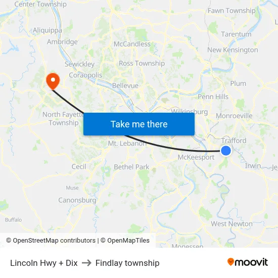 Lincoln Hwy + Dix to Findlay township map