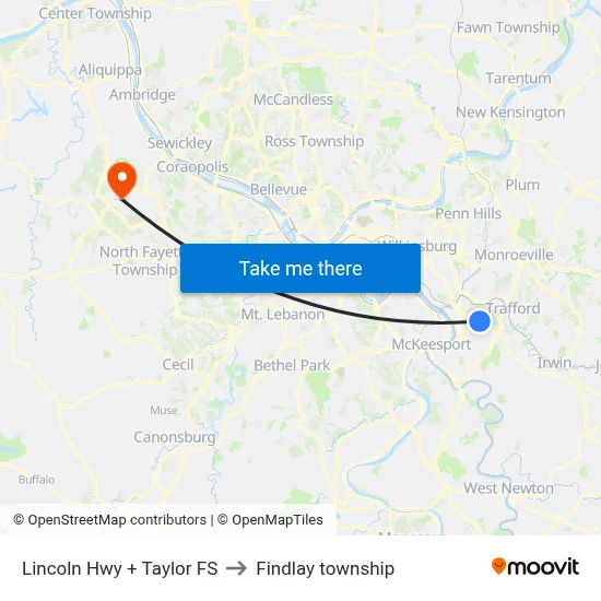 Lincoln Hwy + Taylor FS to Findlay township map