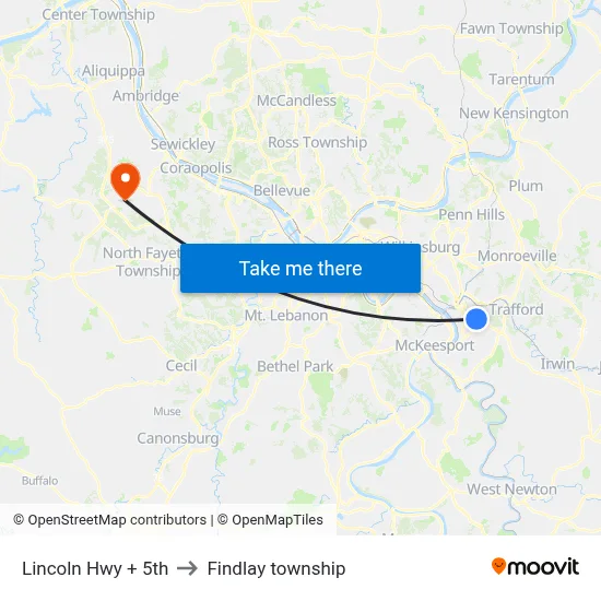Lincoln Hwy + 5th to Findlay township map