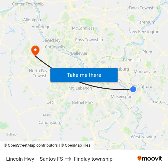 Lincoln Hwy + Santos FS to Findlay township map