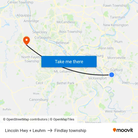 Lincoln Hwy + Leuhm to Findlay township map