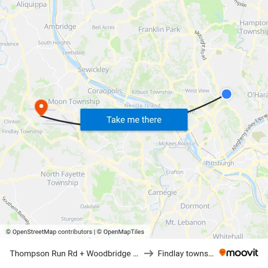 Thompson Run Rd + Woodbridge Apts to Findlay township map
