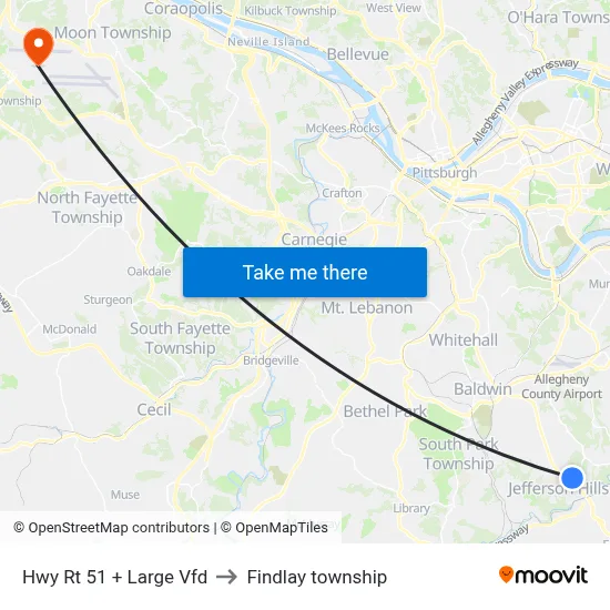Hwy Rt 51 + Large Vfd to Findlay township map
