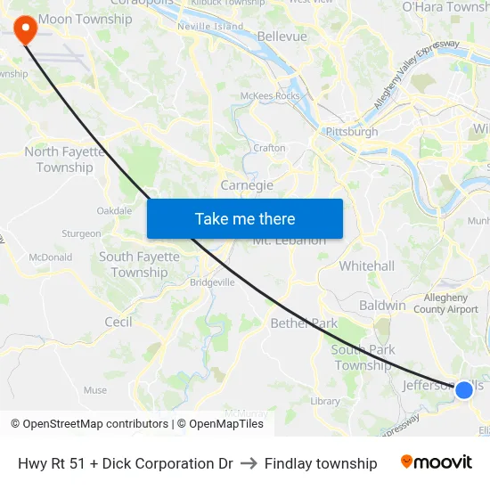 Hwy Rt 51 + Dick Corporation Dr to Findlay township map