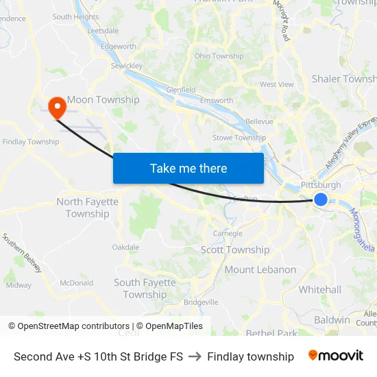Second Ave +S 10th St Bridge FS to Findlay township map