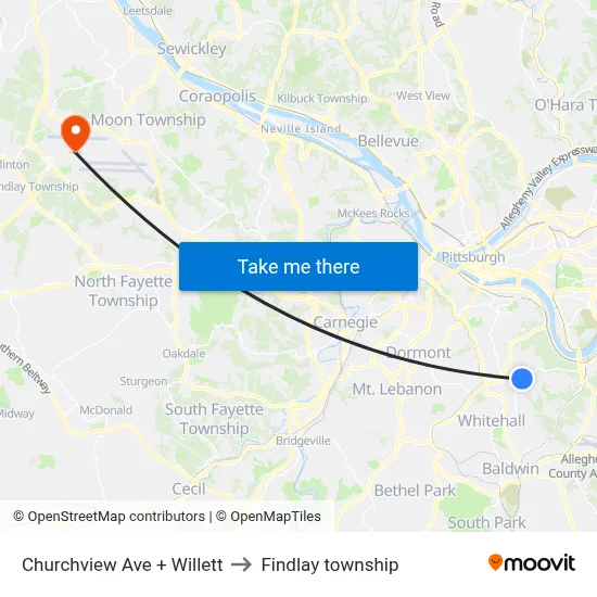 Churchview Ave + Willett to Findlay township map