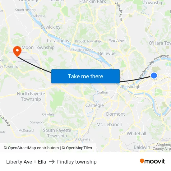 Liberty Ave + Ella to Findlay township map