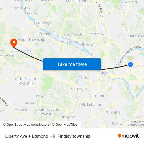 Liberty Ave + Edmond to Findlay township map