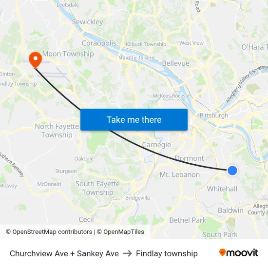 Churchview Ave + Sankey Ave to Findlay township map