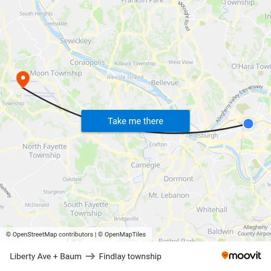 Liberty Ave + Baum to Findlay township map