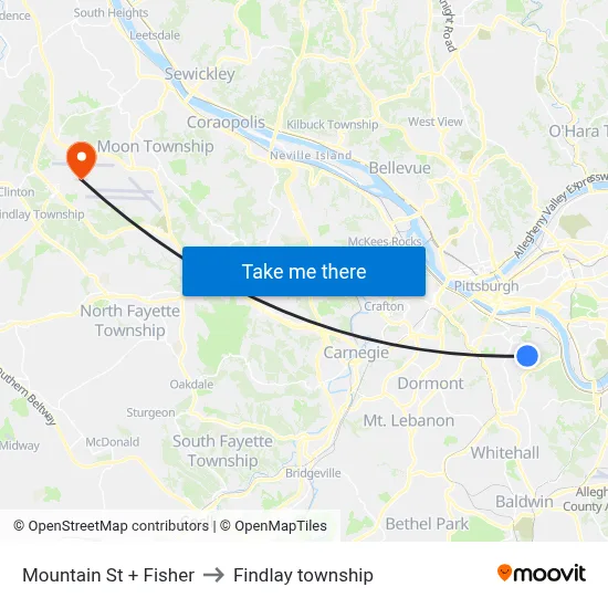 Mountain St + Fisher to Findlay township map