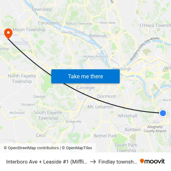 Interboro Ave + Leaside #1 (Mifflin) to Findlay township map