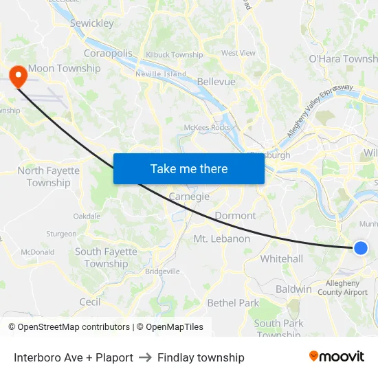 Interboro Ave + Plaport to Findlay township map