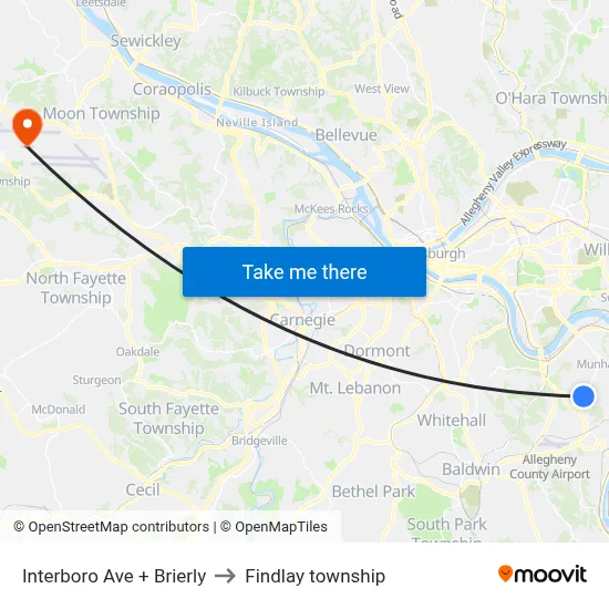 Interboro Ave + Brierly to Findlay township map