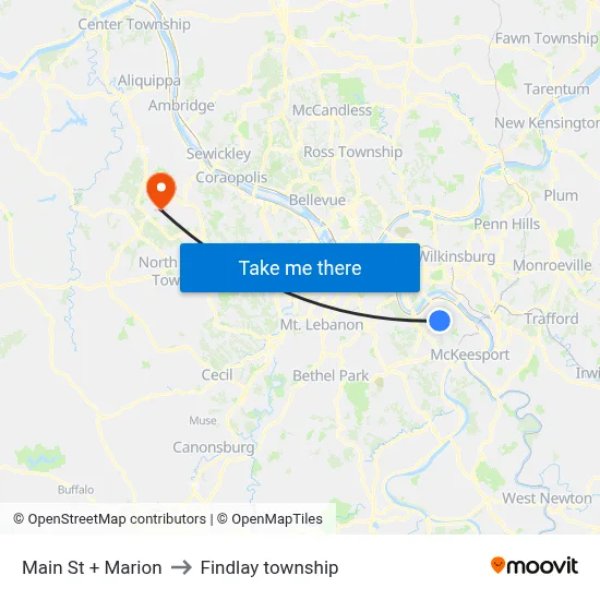 Main St + Marion to Findlay township map