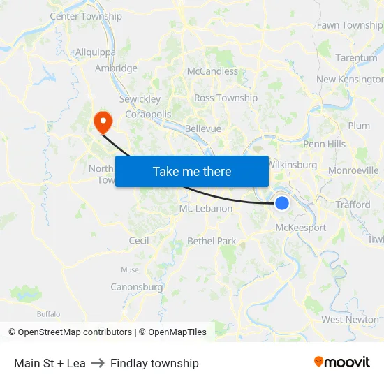 Main St + Lea to Findlay township map