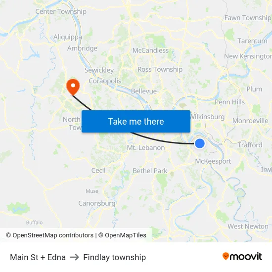Main St + Edna to Findlay township map