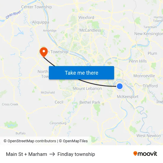 Main St + Marham to Findlay township map