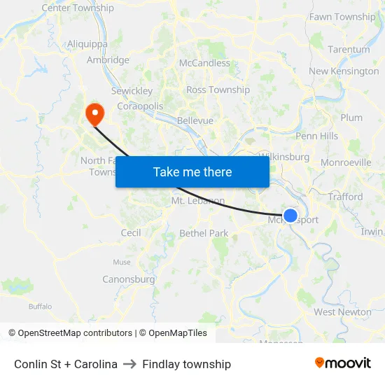 Conlin St + Carolina to Findlay township map
