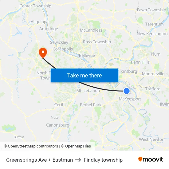 Greensprings Ave + Eastman to Findlay township map