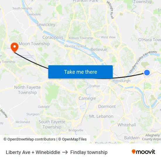 Liberty Ave + Winebiddle to Findlay township map