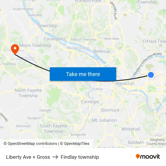Liberty Ave + Gross to Findlay township map