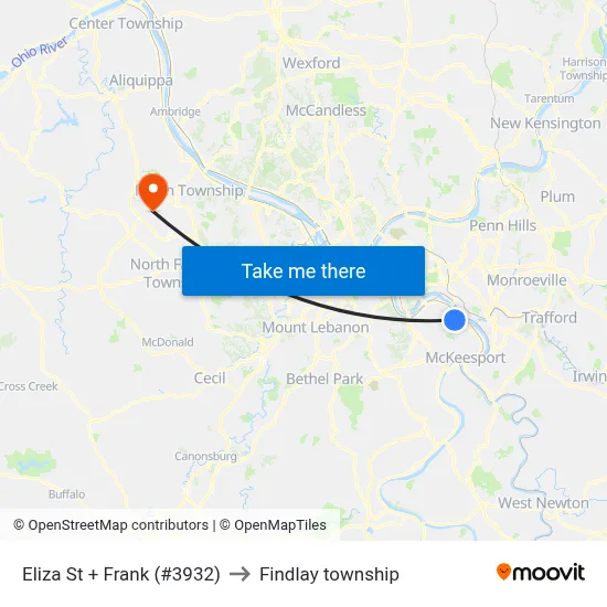 Eliza St + Frank (#3932) to Findlay township map