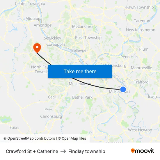 Crawford St + Catherine to Findlay township map