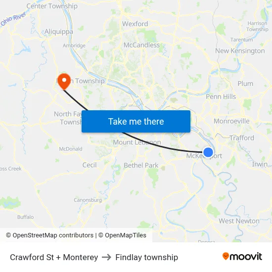 Crawford St + Monterey to Findlay township map