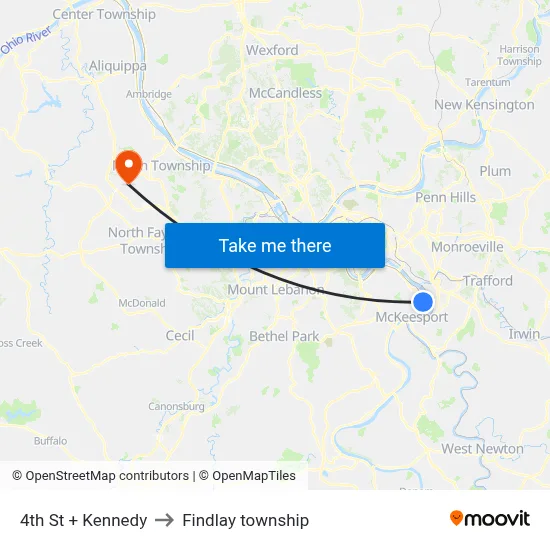 4th St + Kennedy to Findlay township map