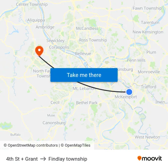 4th St + Grant to Findlay township map